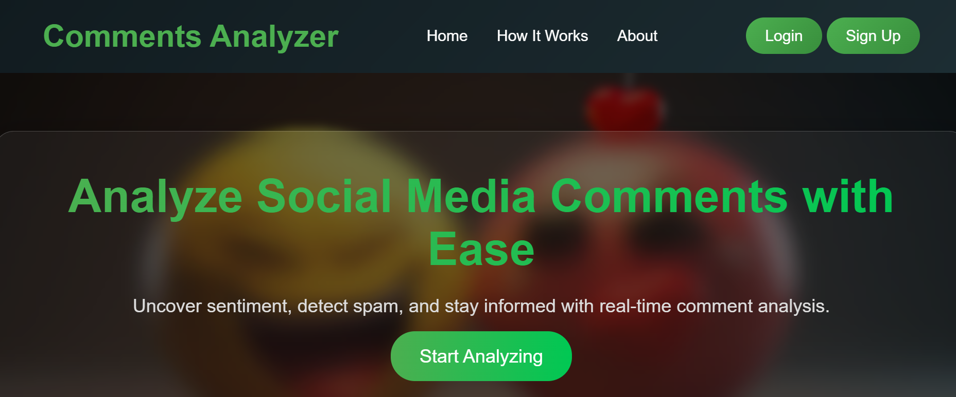 Comment Analyzer sentiment dashboard overview